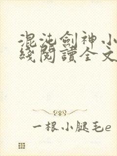 混沌剑神小说在线阅读全文