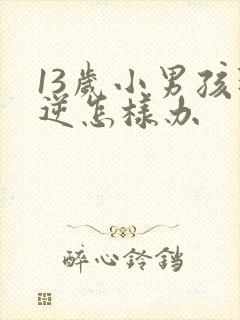 13岁小男孩叛逆怎样办