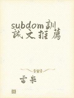 subdom训诫文推荐
