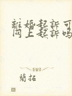 离婚起诉可以在网上起诉吗