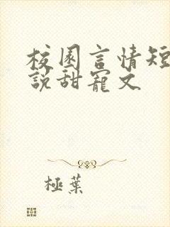 校园言情短篇小说甜宠文