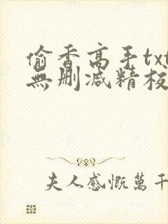 偷香高手txt无删减精校全本下载