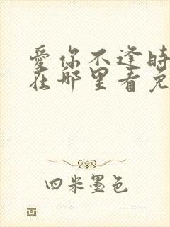 爱你不逢时短剧在哪里看免费