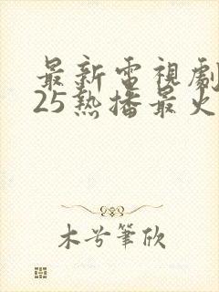 最新电视剧2025热播最火