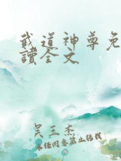 武道神尊免费阅读全文