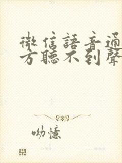 微信语音通话对方听不到声音如何解决