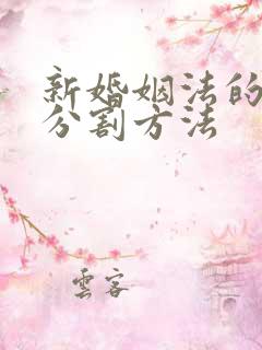 新婚姻法的财产分割方法