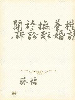 关于抚养权问题,诉讼离婚请律师需要多少钱