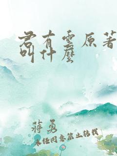 君有云原著小说叫什么