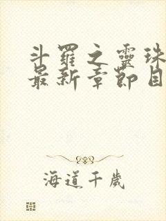 斗罗之灵珠神剑最新章节目录