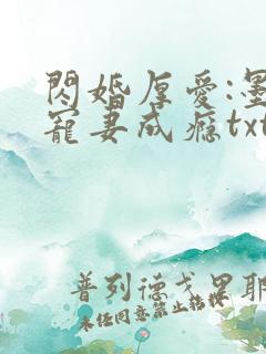 闪婚厚爱:墨少宠妻成瘾txt