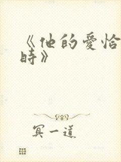 《他的爱恰逢其时》