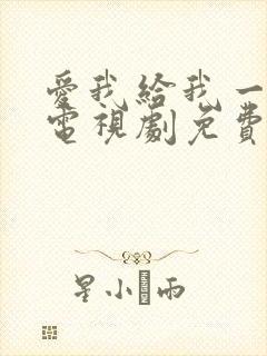 爱我给我一个家电视剧免费观看