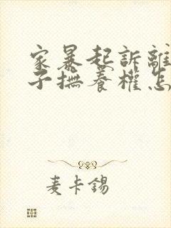 家暴起诉离婚孩子抚养权怎么判