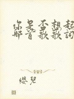 你是否想起我是哪首歌歌词