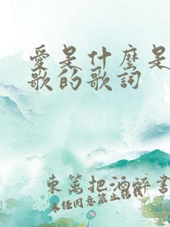 爱是什么是哪首歌的歌词