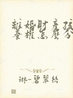 离婚财产孩子抚养权怎么分配