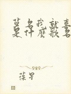 莫名我就喜欢你是什么歌名