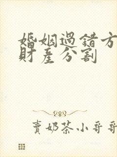 婚姻过错方离婚财产分割