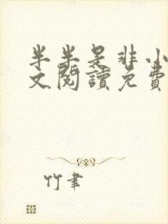 半半是非小说全文阅读免费无弹窗