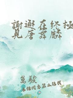 谢邂在终极斗罗见唐舞麟