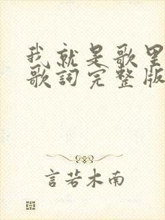 我就是歌里的人歌词完整版