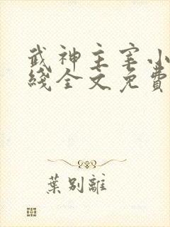 武神主宰小说在线全文免费阅读