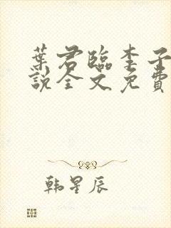 叶君临李子染小说全文免费全集