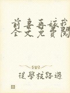 前妻再嫁我一次全文免费阅读全文