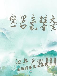 双男主推文完结一口气看完