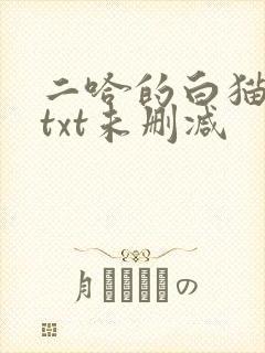 二哈的白猫师尊txt未删减