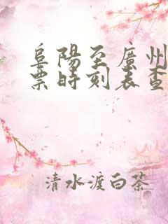 阜阳至广州火车票时刻表查询