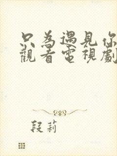 只为遇见你免费观看电视剧全集