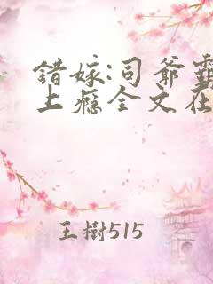 错嫁:司爷霸爱上瘾全文在线阅读