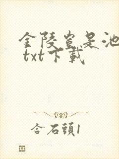 金陵岂是池中物 txt下载