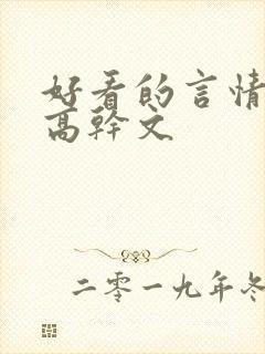 好看的言情小说高干文