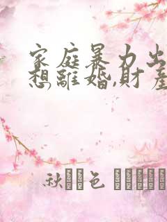 家庭暴力出轨,想离婚,财产怎么分割