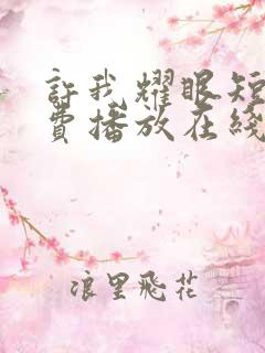 许我耀眼短剧免费播放在线观看