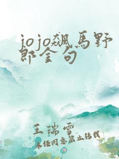 jojo飙马野郎金句