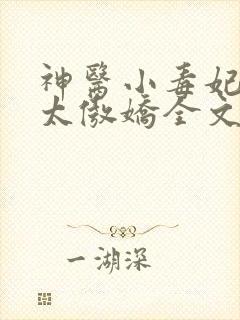 神医小毒妃皇叔太傲娇全文免费阅读