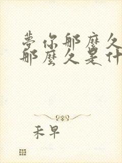 梦你那么久想你那么久是什么歌