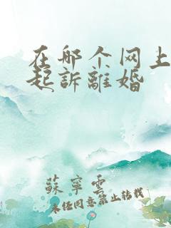 在哪个网上可以起诉离婚