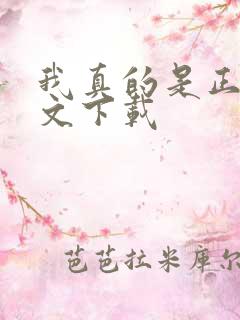 我真的是正派全文下载