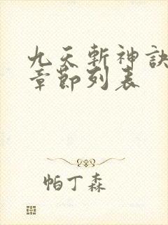 九天斩神诀最新章节列表