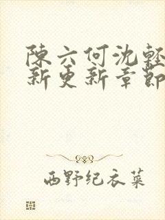 陈六何沈轻舞最新更新章节内容