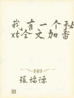 我有一个秘密txt全文加番外