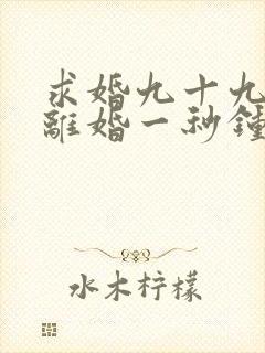 求婚九十九次,离婚一秒钟连续剧完整版