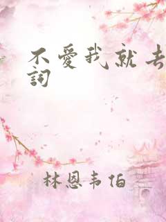 不爱我就去死歌词