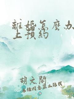 离婚怎么办理网上预约