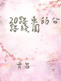 20路车的公交路线图